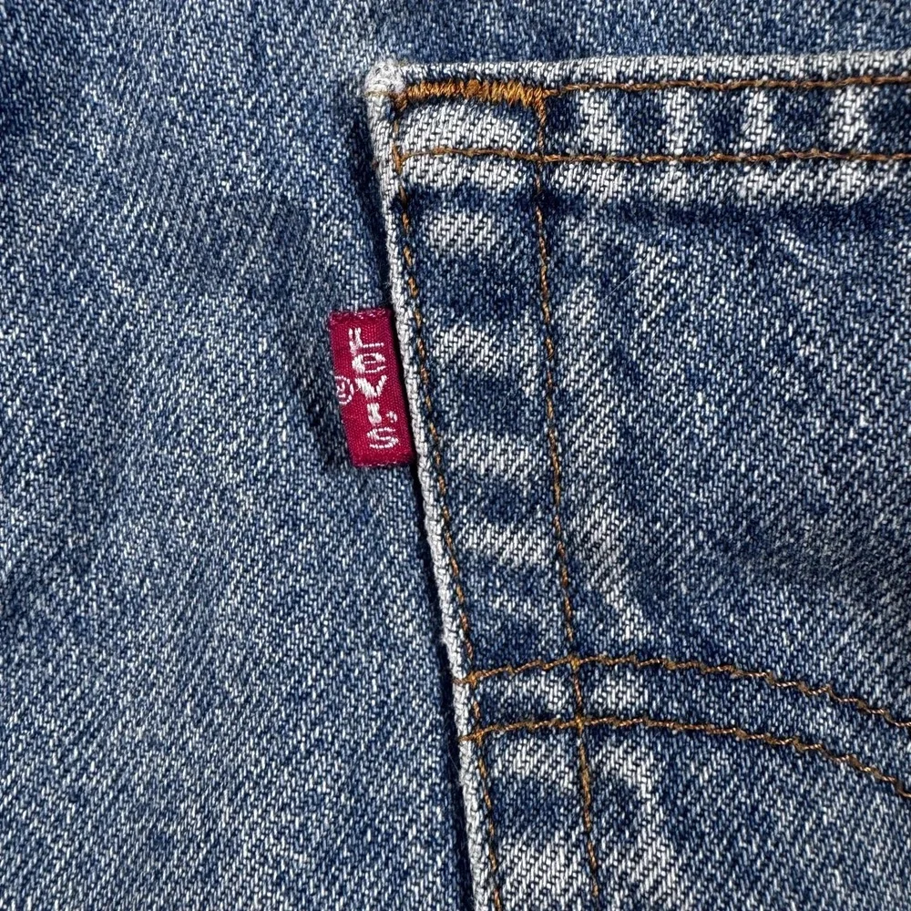 VTG Levis 505 Jeans Mens 36x29 Blue Medium Wash Straight Leg USA Made Distressed